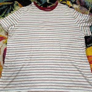 Blue, White & Crimson Striped Tee